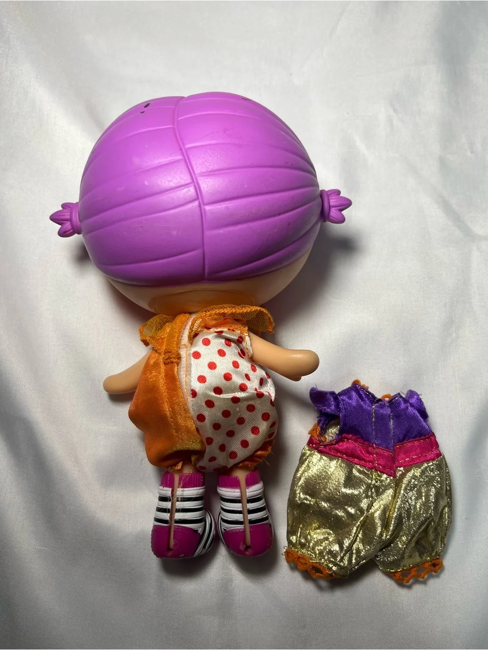 Lalaloopsy Littles Lil’ Squirts Top Clown Girl 7” Doll 2011 2 Outfits Shoes